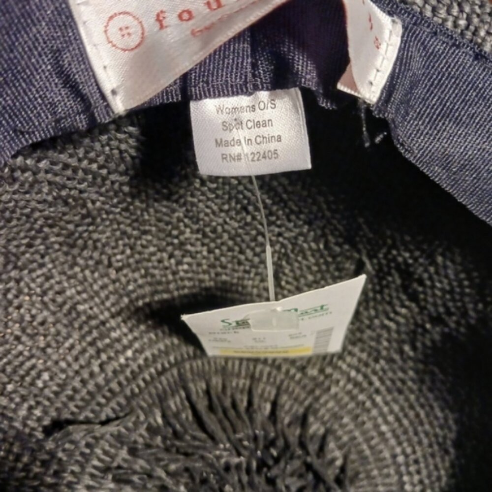 San Diego Hat Co. | NEW Four Buttons Black Straw Wide Brim Hat - Picture 6 of 14